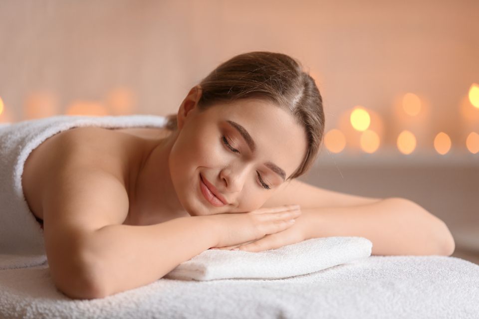 A spa treatment room prepared for a guest